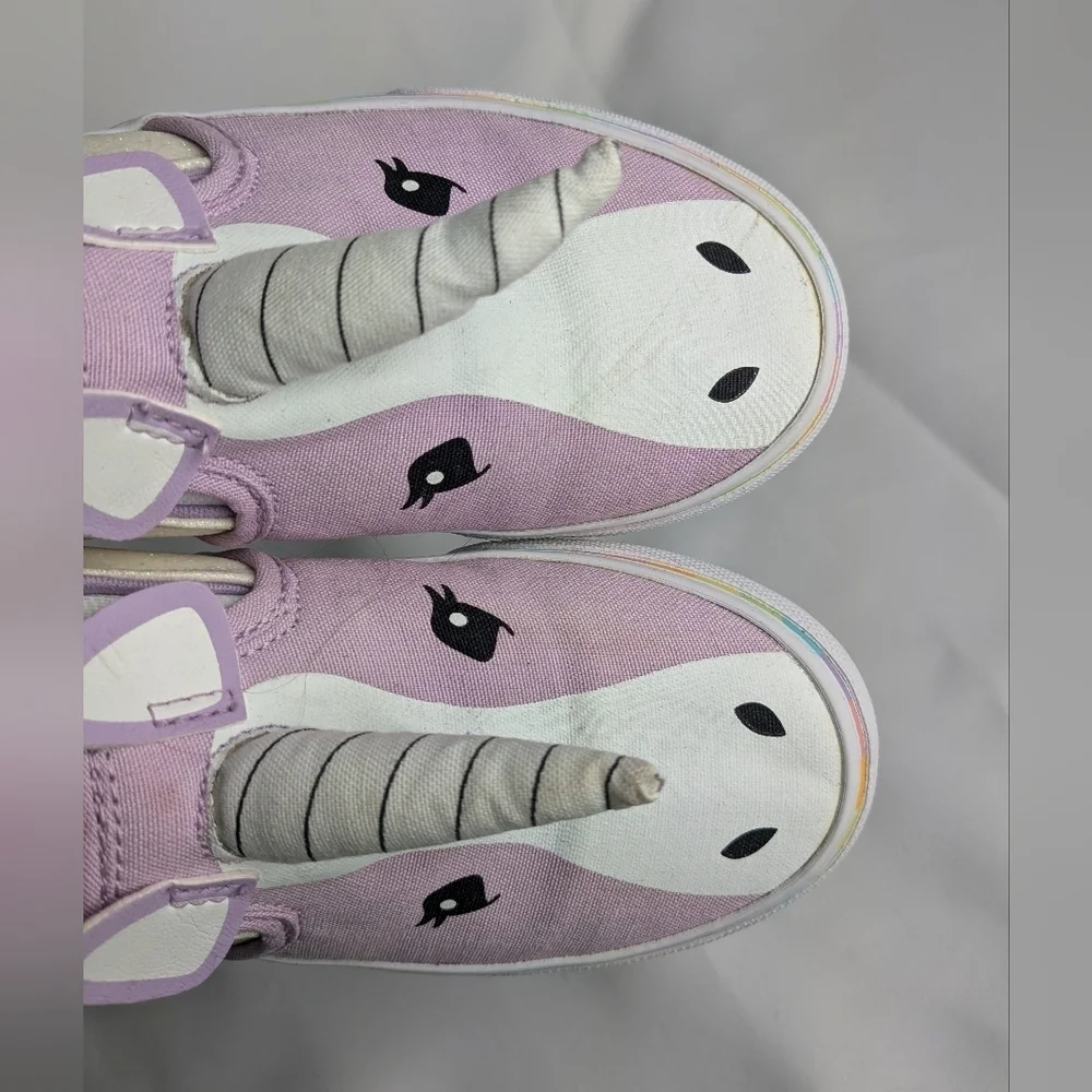 VANS Unicorn Shoes For Little Girl Size 1 Purple And White - Picture 8 of 8